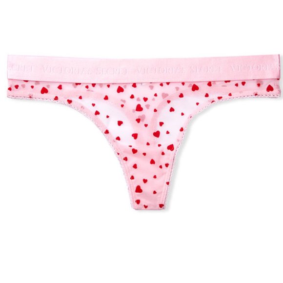 Hearts 💗Thong VS NWT Mesh Flocked Thong Valentine - Picture 9 of 16